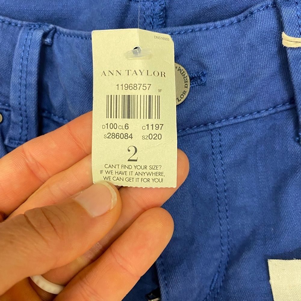 New ann Taylor‎ cornflower blue modern slim leg jeans - Picture 3 of 8
